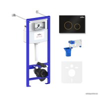 Инсталляция для унитаза Lavinia Boho Relfix 5 в 1 77020065 (матовый черный/золотой глянец пластик)