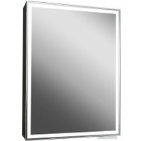 Континент Шкаф с зеркалом Mirror Box Black Led 60х80