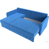 Угловой диван Лига диванов Слим левый (велюр голубой)