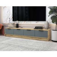 Тумба Интерлиния ТВ Концепт КТ-ТВ4-35 Техно (дуб золотой/серый)