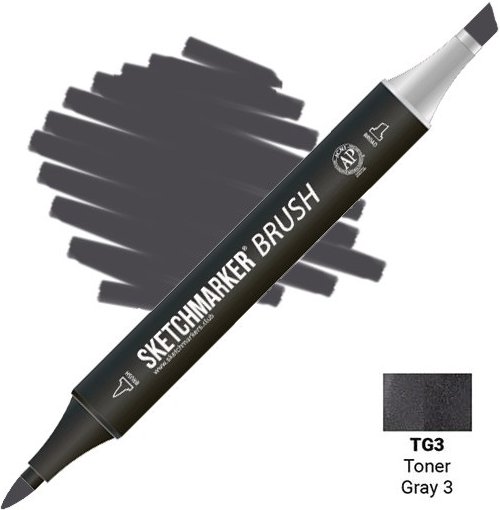 

Маркер художественный Sketchmarker Brush Двусторонний TG3 SMB-TG3 (тонированный серый 3)