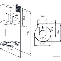 Кухонная вытяжка Weissgauff Tubus 90 WH