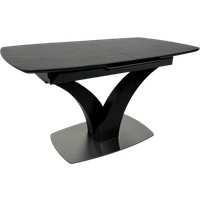 Кухонный стол Аврора Нотр Дам Moderne 1400/1800x850 (камень черный Greys Black /черный матовый)