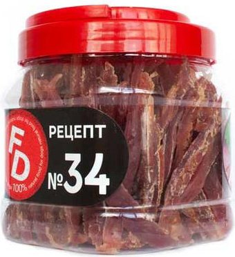 Лакомство для собак For Dogs Рецепт №34 Полоски из мяса утки 500 г