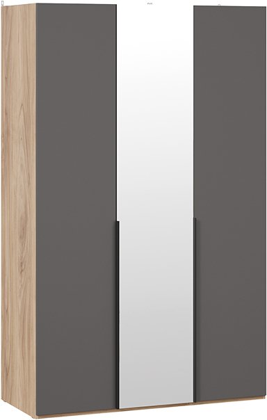 

Шкаф распашной Трия Порто СМ-393.07.112 с 2 глухими и 1 зеркальной дверями (яблоня беллуно/графит софт)