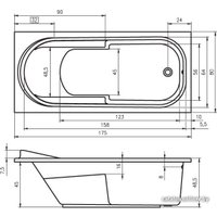 Ванна Riho Columbia 175x80 (с ножками)