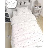 1.5-спальный комплект постельного белья Amarobaby Time To Sleep Stars AMARO-3403-St (белый/черный)