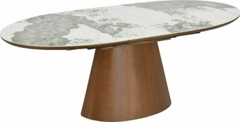 Кухонный стол Signal Marocco 160-200/90 (ceramic белый pandoro/орех)