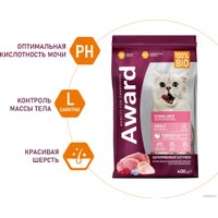 Сухой корм для кошек Award Adult Sterilized (для стерилизованных с индейкой и курицей с добавлением клюквы и цикория) 400 г