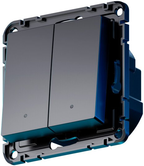 

Выключатель Sber AtlasDesign Smart двухклавишный SBDV-00199 (карбон)