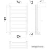 Полотенцесушитель TERMINUS Анкона П8 500х800 нп