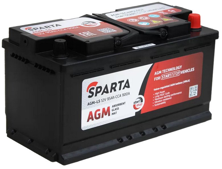 

Автомобильный аккумулятор Sparta AGM-L5 12V (95 А·ч)