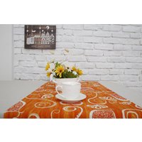 Дорожка на стол Loon Амур негатив 135x45 (оранжевый)