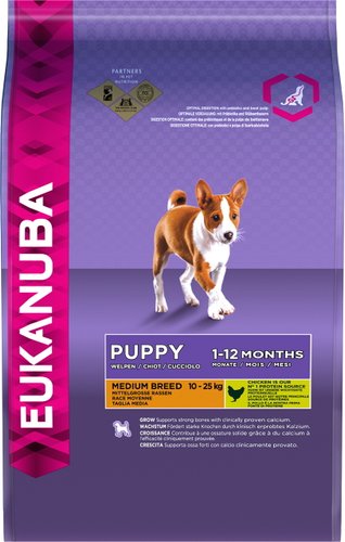 Сухой корм для собак Eukanuba Puppy Medium Breed 15 кг