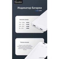 Внешний аккумулятор Gurdini Slim Series GPSS-0010W 10000mAh