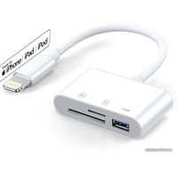 Карт-ридер USBTOP Lightning - USB3.0/TF/SD (белый) в Лиде
