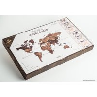 Пазл Woodary Карта мира XXL 3150 (3 уровня, venge)