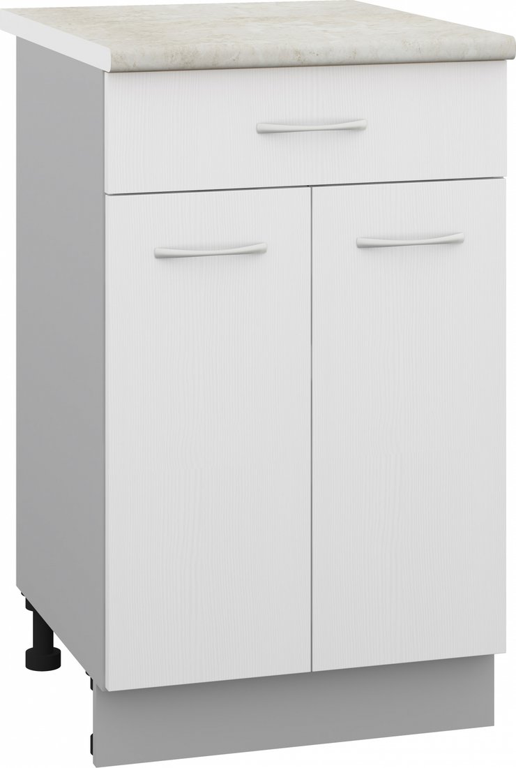 

Шкаф напольный Кортекс-мебель Корнелия Лира НШ50р1ш (белый/королевский опал)