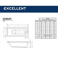 Ванна Excellent Aurum 150x70 (с ножками) в Бресте