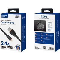 Кабель EOFE AL21 USB Type-A - Lightning (1 м, черный)