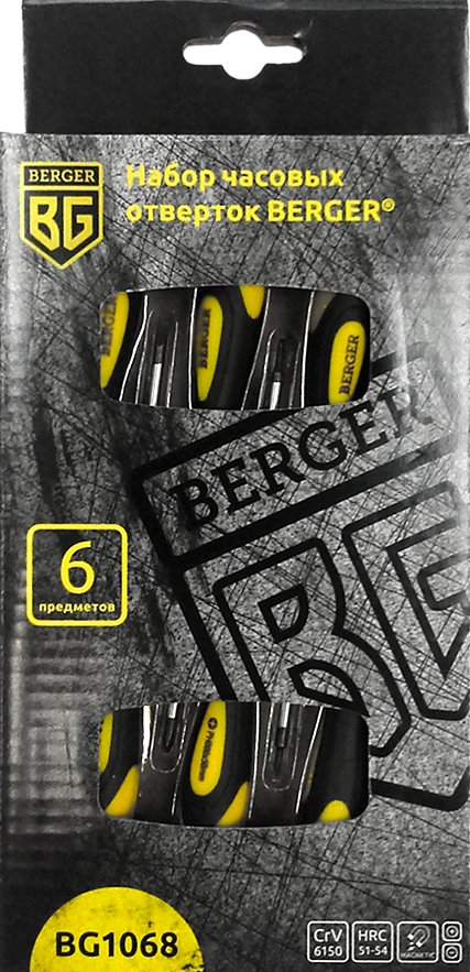 

Набор отверток прецизионных Berger BG1068 (6 предметов)