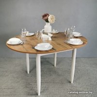 Кухонный стол Рамзес Круглый 94х94/124 (дуб вотан/ноги конус белые)