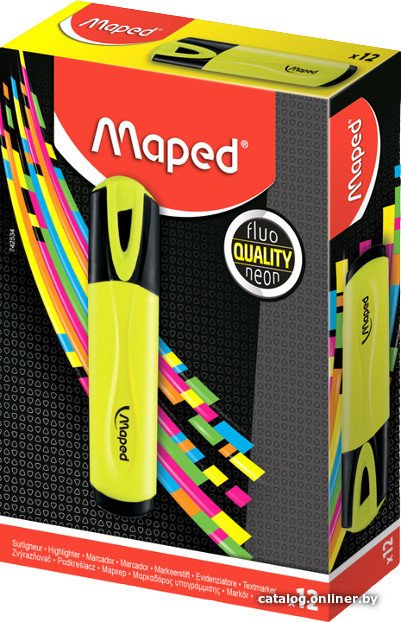Текстовыделитель Maped Fluo Peps желтые 7425343 (12 шт)