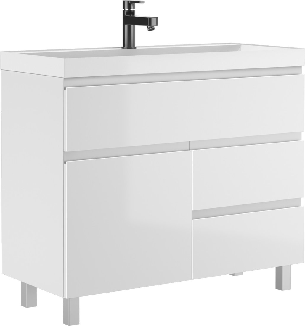 

Домино Тумба под умывальник Bazis 100 Graffo В3 (белый глянец)