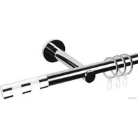 Карниз для штор АС ФОРОС Dance D19Г + наконечники Валес белый (2м, хром)