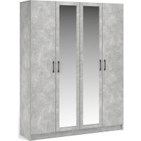 Шкаф распашной Империал Чикаго 4 двери с зеркалом (ателье светлый)