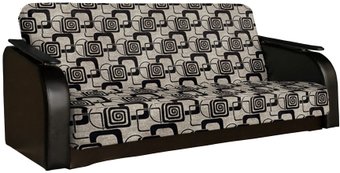 Асмана Премьер (декор прямой/рогожка кубики коричневые/кожзам коричневый)