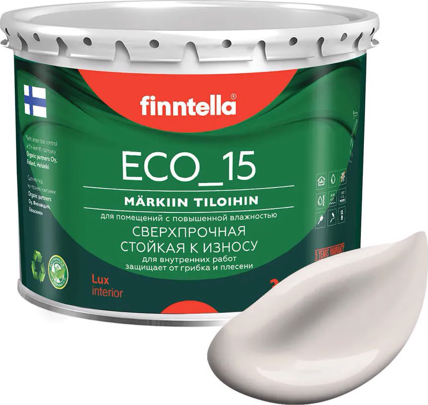 

Краска Finntella Eco 15 Sifonki F-10-1-3-FL077 2.7 л (бежевый)