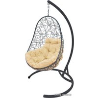 Подвесное кресло M-Group Овал 11140301 (серый ротанг/бежевая подушка)