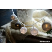 Светодиодная гирлянда Огоньки Шарики черно-белые 151 12Led 2.5 м (желтый)