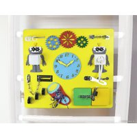 Детский спортивный комплекс Kampfer Helena Ceiling Busyboard (стандарт, жемчужный/бизиборд желтый)