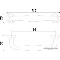 Ручка мебельная Boyard Ursula RS433W.4/96