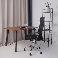 Офисное кресло AksHome Aria (ткань/сетка/экокожа, черный)