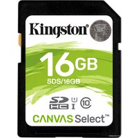Карта памяти Kingston Canvas Select SDHC 16GB SDS/16GB