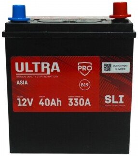 Автомобильный аккумулятор Ultra PRO Asia R+ 330A (40 А·ч)