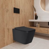 Унитаз подвесной Lauter Magdeburg с жест. сиденьем Soft Close 21103EC + Breez 21GN7072BM (черный матовый, скрытое крепление)