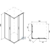 Душевой уголок IVA E4SB100T