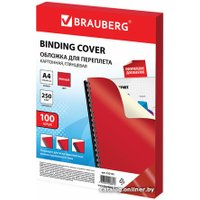 Картонная обложка для переплета BRAUBERG A4 250 г/м2 100 шт 532163 (красный)