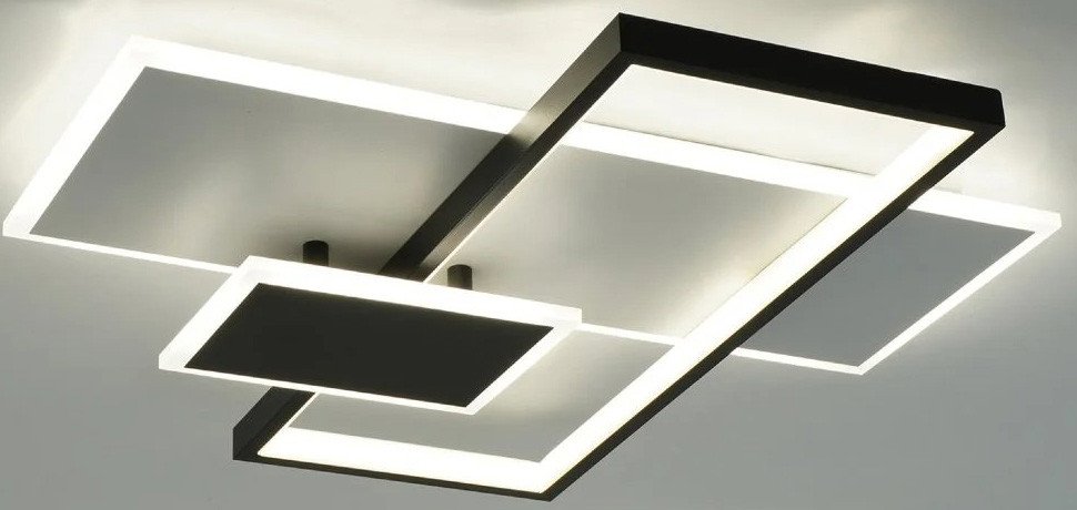 

Припотолочная люстра Estares Lamparas 90W 3L-APP-500x500x70-WHITE/BLACK/WHITE-220-IP20