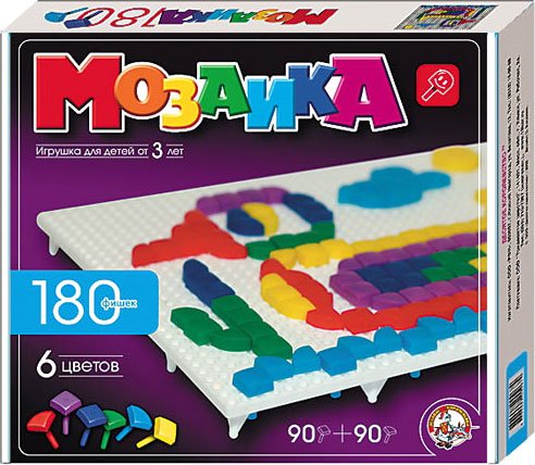 

Настольная игра Десятое королевство Детская мозаика пластмассовая 180 элементов [00968]