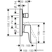 Смеситель без скрытого механизма Hansgrohe Metris 31454000