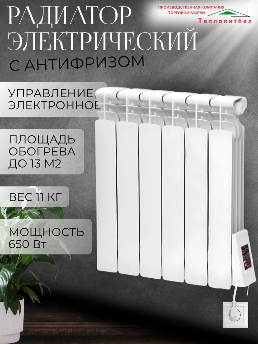Электрорадиатор ТеплопитБел 0.65 кВт (6 секций)