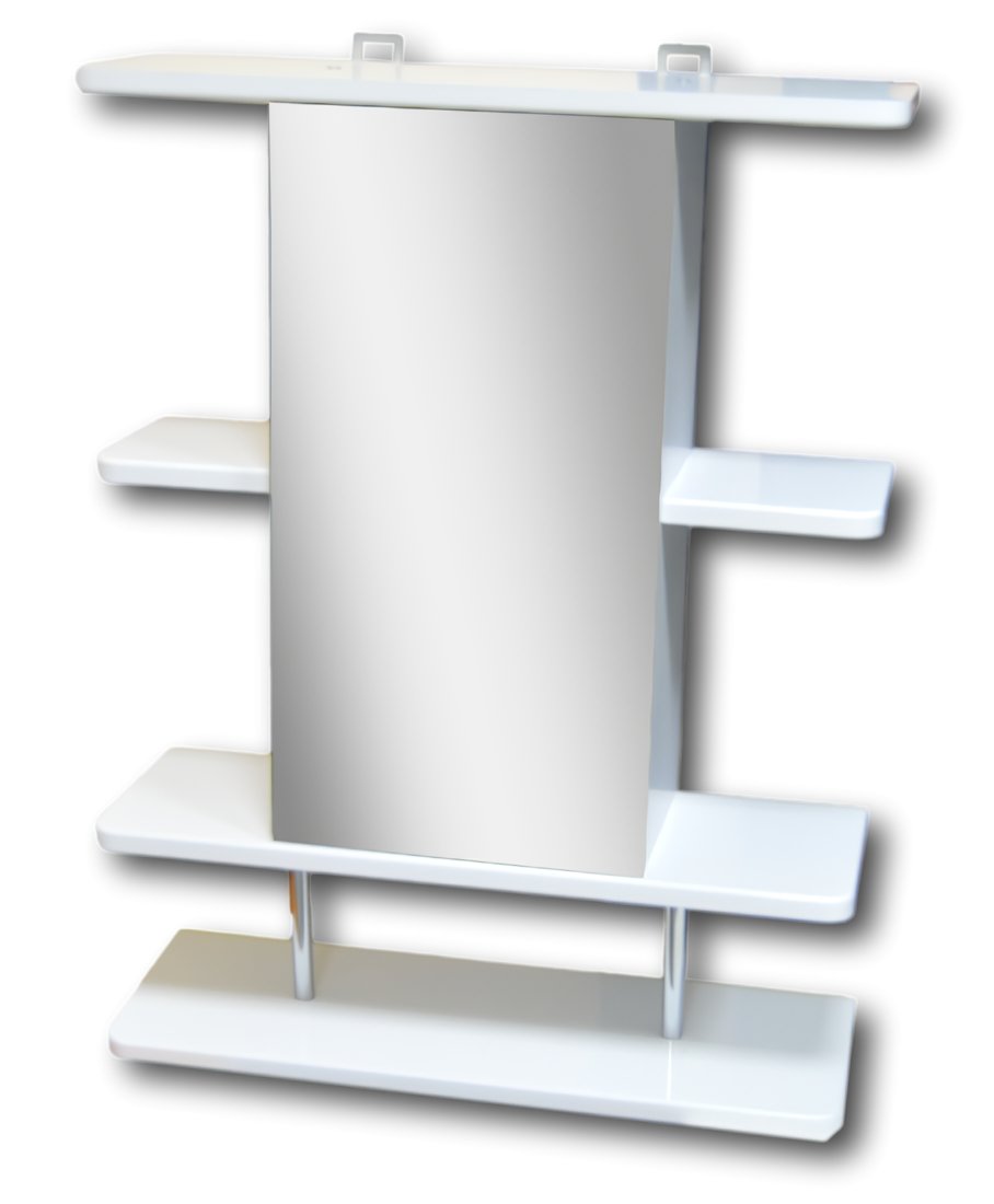 Гамма Шкаф с зеркалом для ванной 54.10 с дополнительной полкой (белый, правый)
