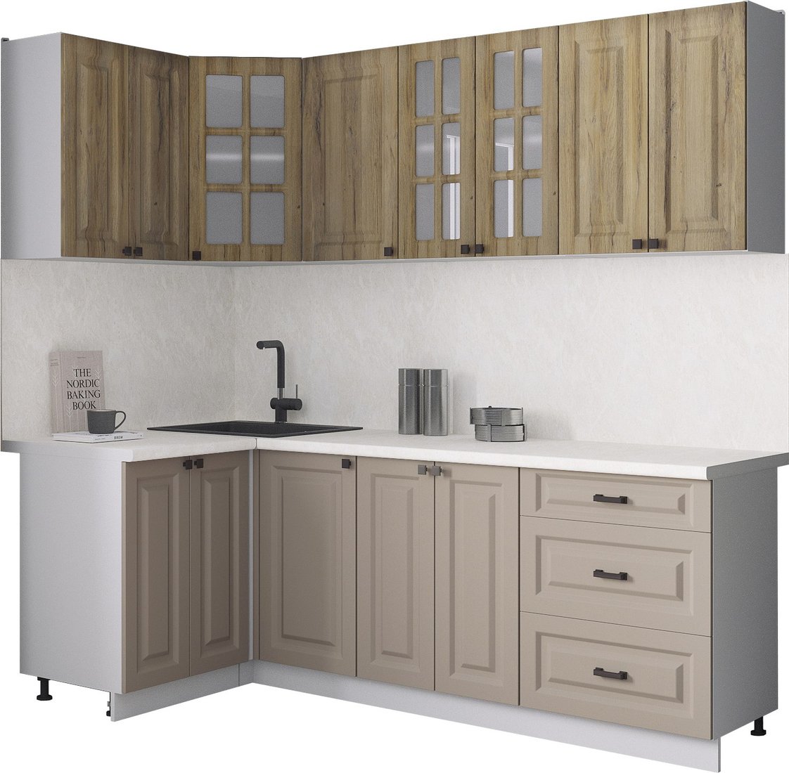 

Готовая кухня Интерлиния Мила Деко 1.2x2.2 (луна/дуб вотан/опал светлый)