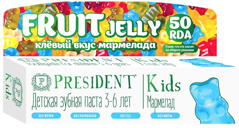 

Зубная паста PresiDent Kids 3-6 Fruit Jelly со вкусом мармелада 50 мл