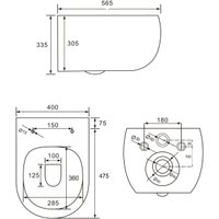 Унитаз подвесной Roxen Titan 530230-02 Rimless Soft Close NC